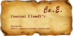 Csernai Elemér névjegykártya