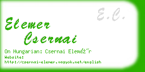 elemer csernai business card